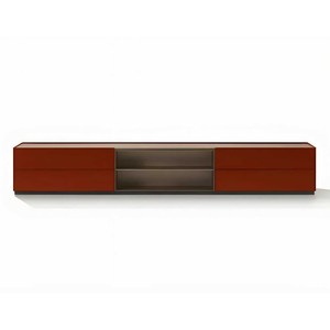 Mobile TV di Design Italiano Personalizzato, Moderno e Lussuoso, Minimalista con Ante in Vetro Temperato, Arredamento per <span class=keywords><strong>Soggiorno</strong></span> - Product Image 1