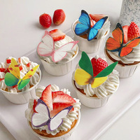 50 pièces papillon gaufrette papier comestible riz papier Cupcake Dessert décor gâteau Toopers gâteau outils gâteau boisson décoration fournitures