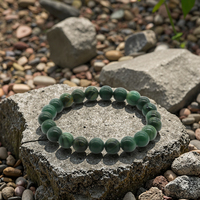 Bracelets de mode en gros, bracelets de guérison Pulsera, bracelets perlés en pierre de jade africain de 8 mm pour Noël