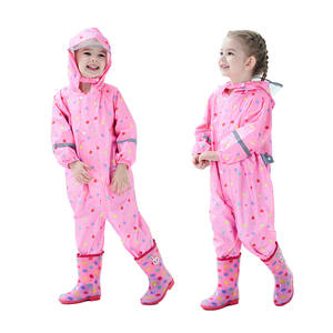 <span class=keywords><strong>Set</strong></span> di cappotti antipioggia stampati floreali in poliestere all'ingrosso per neonate ragazzi bambini che giocano all'aperto tuta antipioggia per bambini - Product Image 5