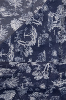 Écharpe longue vintage en gros à imprimé paysage arboré de Jouy, motif forêt rétro, châle doux à franges, logo personnalisé
