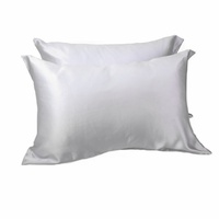 Taie d'oreiller en soie imitée avec logo personnalisé, commandes en gros pour literie de luxe, taille standard Queen, forme enveloppe, couleur unie