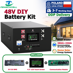 EU DDP Rack Mount Alloy Enclosure 48V 16S <b>Diy</b> Battery Box Lithium Battery <b>Kit</b> Case with JK V19 BMS 4.3inch LCD Display for ESS - Product Image 1