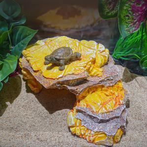 Lussuosa Grotta Decorativa per Rettili, Rifugio in Resina Simulazione Roccia, Piattaforma per Prendere il Sole, Decorazione per Acquario - Product Image 3