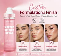 Spray Fixateur de Maquillage MLM Marque Privée, Waterproof, Longue Tenue, Hydratant, Fini Mat ou Effet Rosée, Sans Huile, Parfumé, Cosmétique OEM ODM