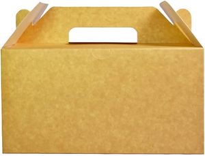 食品保存パーティー用ギフト & テイクアウトアプリケーション用卸売生分解性UVブラウンクラフト紙リジッドマウンテントップボックス - Product Image 4