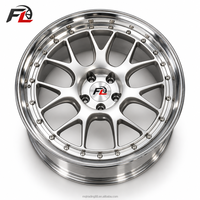 Jantes forgées en maille chromée 2 pièces avec lèvre polie 18 19 20 pouces 5x112 5x120 pour BMW Audi Benz