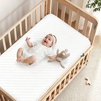 Matelas de lit bébé en mousse à mémoire de forme, double face, respirant, hypoallergénique, léger, avec housse amovible et lavable, épaisseur 5 pouces, compatible avec les lits bébé