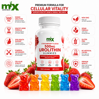 Complément alimentaire en gommes à l'Urolithine 500 mg, saveur fraise naturelle, pour une vieillesse saine, la santé de la peau, les antioxydants et la vitalité cellulaire