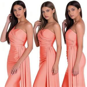 <span class=keywords><strong>Robe</strong></span> de soirée sirène moulante en satin corail à une épaule avec fente haute pour femme, <span class=keywords><strong>robe</strong></span> de <span class=keywords><strong>demoiselle</strong></span> <span class=keywords><strong>d</strong></span>'<span class=keywords><strong>honneur</strong></span> pour fête et gala - Product Image 5