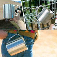 2025 tasse en acier inoxydable de haute qualité en gros avec logo personnalisé mousqueton sous vide tasse à café pour le camping