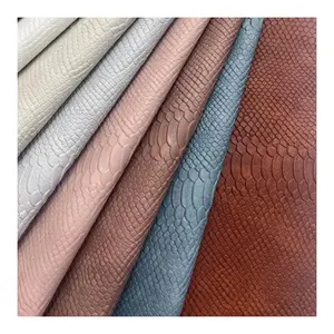 2024 New Arrival <strong>Python</strong> Snake Skin Embossed Faux PU Leather for Shoes Handbag - Product Image 1