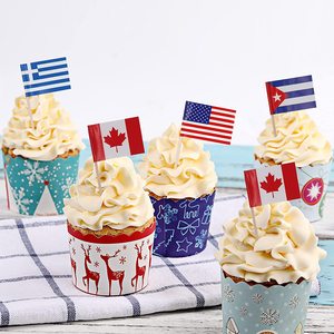 Nuevo personalizado 100 piezas Salvador palillo bandera y diferentes países pequeño Mini Stick Cupcake Topper decorado - Product Image 5