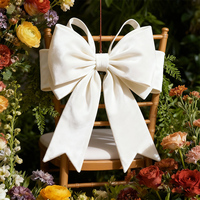 Arc géant en velours blanc fait main Fête de mariage Décoration de Noël Fête des Pères Ornements en tissu artificiel