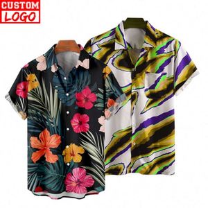 Polo hawaïen à manches courtes en polyester et élasthanne à effet rafraîchissant avec impression par sublimation pour enfants - Product Image 1