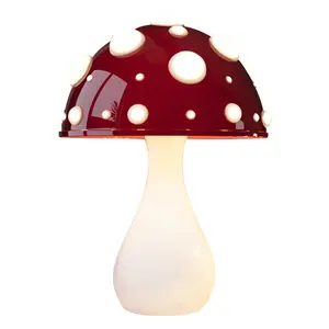 Creative Design Indoor Decoration Modern Red Mushroom Table Lamp Led Night Light