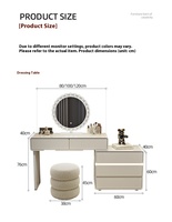 Coiffeuse Pratique et Compacte avec Lumière d'Ambiance, Rangement Cloisonné, Idéale pour Petits Espaces
