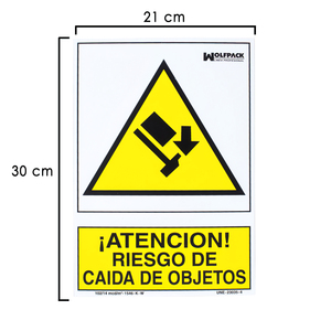 Señalización de Riesgo de Caída de Objetos 21 x 30 (H) cm. - Product Image 1