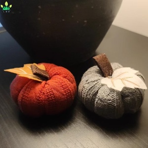 Decorazioni Artigianali Fai-da-Te a Forma di Zucca in Maglia Artificiale, Ornamenti Pendenti per Feste Festive, Piccole Zucche per la Raccolta e il Ringraziamento - Product Image 5