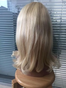 Perruque Emeda haut de gamme entièrement confectionnée à la machine, cheveux humains vierges 100% alignés sur la cuticule, perruque juive avec ligne de cheveux naturelle, 14 pouces, blonde - Product Image 2