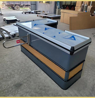 Comptoir de caisse en acier inoxydable en forme de L Fujiahe CC-T, hauteur 85 cm, pour magasin de proximité et commerce de détail
