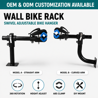 Support mural pour vélo pivotant et réglable à dégagement rapide, pince anti-rayures en ABS, vis d'expansion robustes pour garage