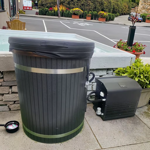 Bain de glace extérieur de jardin moderne de luxe de haute qualité, baril en acier inoxydable noir, <span class=keywords><strong>spa</strong></span> à immersion froide, filtre, refroidisseur - Product Image 2