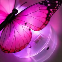 Autocollant mural en PVC en forme de papillon lumineux LED multicolore, 3D, lumineux, imperméable, décoration intérieure avec support adhésif