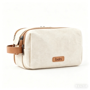 Bolsa de Aseo Personalizada para <span class=keywords><strong>Hombre</strong></span> con Separación para Artículos Húmedos y Secos, Bolsa de Almacenamiento de Artículos de Aseo de Lona con Doble Cremallera para Viajes - Product Image 2
