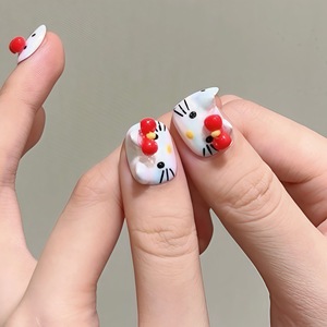 Gran oferta 3D moldeado a mano lindo lazo de lunares <span class=keywords><strong>uñas</strong></span> portátiles manuales <span class=keywords><strong>cortas</strong></span> - Product Image 2
