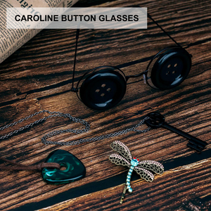 Set Combinado <span class=keywords><strong>de</strong></span> Collar con Botón <span class=keywords><strong>de</strong></span> Plástico, Gafas, Llavero y Pinza para el Cabello con Libélula Esmeralda - Product Image 6