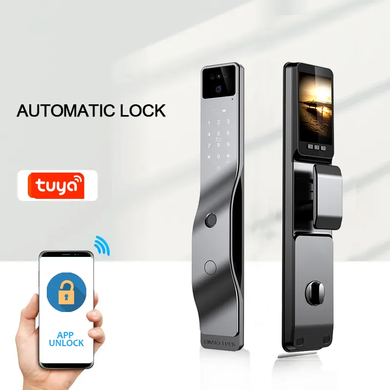 Esterno tuya smart lock cam lock campanello senza fili fotocamera maniglie delle porte interne