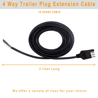 18AWG 5 pieds 4 voies faisceau de câblage de remorque 4 broches connecteur de remorque avec câble gainé 4 broches prise de lumière de remorque pour RV camping-car bateau