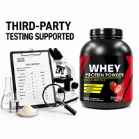 Suplemen Bubuk Protein Whey Atletik untuk Pemulihan Pasca-Latihan Pertumbuhan Otot 1KG Grosir ODM 40 Porsi Rasa Stroberi