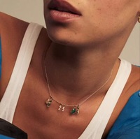 Venta caliente Luz de lujo transfronterizo nuevo S925 letra de plata completo diamante oro colgante collar DIY letra nombre collar