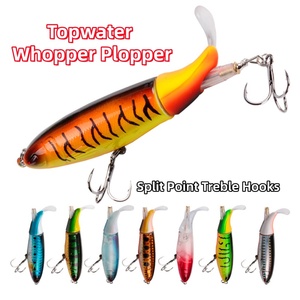 Señuelo de Pesca Flotante <span class=keywords><strong>Whopper</strong></span> Plopper de 10cm y 13g con Cola Giratoria y Hélice, Cebo Duro con Anzuelos Triples de Punta Dividida para Lubina y Lucio, OEM - Product Image 1