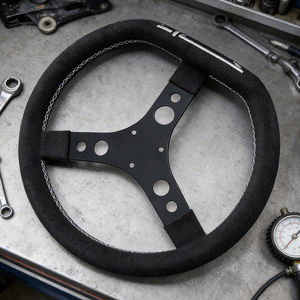 Volante de Carreras de 14 Pulgadas de Microfibra y Cuero con 3 Pernos para <span class=keywords><strong>Juegos</strong></span> de Simulación de Carreras de PC y Buggies de Dunas - Product Image 1