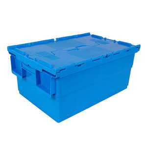 Lưu trữ nhựa container Box với nắp hậu cần nestable di chuyển thùng - Product Image 1