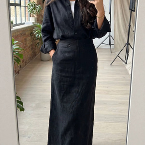 ชุดเซ็ต 2 ชิ้น ขายส่ง เสื้อเชิ้ตแขนยาวปกคอปกสำหรับ<span class=keywords><strong>ผู้หญิง</strong></span> กระโปรงเอวสูง ชุดลำลองสำหรับสุภาพสตรีทำงาน ชุดสูทฤดูร้อนสำหรับผู้หญิง - Product Image 5