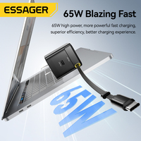 Chargeur USB-C GaN ESSAGER G652CU Série 65W avec câble USB-C intégré