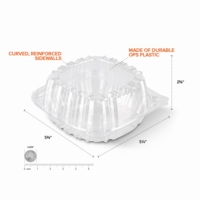 Contenants en plastique transparent, contenants alimentaires jetables de 6 pouces, boîte à emporter à clapet transparente pour hamburgers, gâteaux, salades