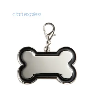 قلادة عنق معدنية شفافة بحافة سوداء لطيفة مخصصة للشحن السريع بطاقات تعريف الكلاب العسكرية
