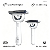 Peigne pulvérisateur automatique rechargeable Kailan RK56 en ABS et acier inoxydable en forme d'ours pour chiens, chats et petits animaux - Étanche IPX6