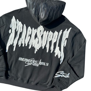 Sweats à fermeture éclair brodés pour hommes de haute qualité 100% coton à capuche lavé Technics coupe surdimensionnée imprimé - Product Image 4