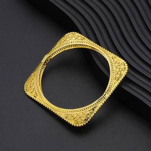 Jxx New Design Jewelry 24K <b>Gold</b>-<b>plated</b> Brass Women <b>Bangle</b> Indian Dubai Arab <b>Bangles</b> Wholesale - Product Image 6