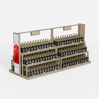 Présentoir à Bouteilles Premium à Niveaux avec Finition Personnalisable et Boîte à Lumière Latérale