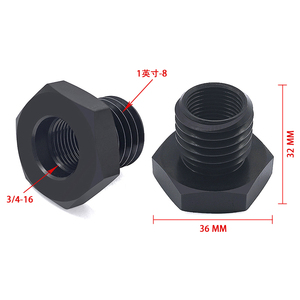 อะแดปเตอร์หัวจับแกนหมุนเครื่องกลึงเหล็ก CNC ขนาด 1 นิ้ว‑8TPI ถึง 3/4×16 สีดำ ป้องกันสนิม หัวต่อเกลียวสำหรับกลึงไม้ - Product Image 5
