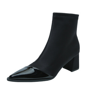 Stivaletti a Punta con <span class=keywords><strong>Tacco</strong></span> <span class=keywords><strong>Alto</strong></span> Chunky di Qualità, Nuova Collezione Autunno/Inverno 2024 per Donne - Product Image 5