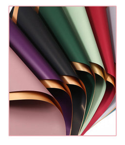 Chất Liệu Đóng Gói Bó Hoa Hai Màu Giấy Màu Vàng Chống Thấm Nước Dày Giấy Gói Hoa - Product Image 1