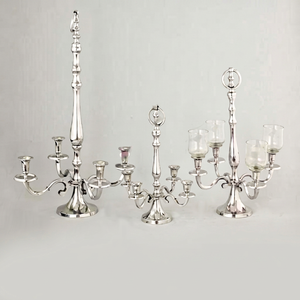 Hot Selling Silver Aluminum Handmade <b>Candelabra</b> Table Top Votive Candle Holder Custom Logo Home Decoration Christmas Wedding - Product Image 1